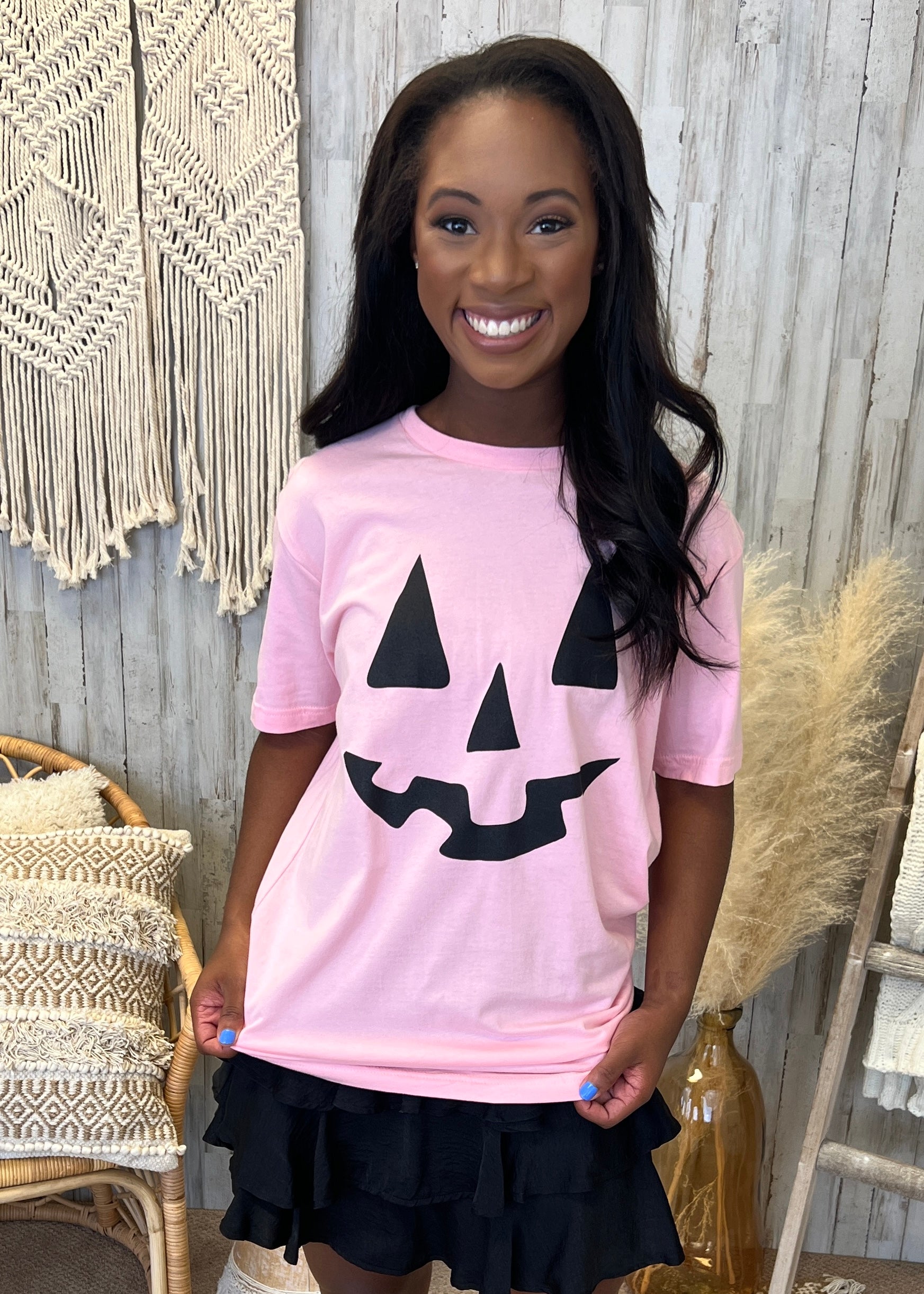 Pink Jack O Lantern Tee-Shop-Womens-Boutique-Clothing