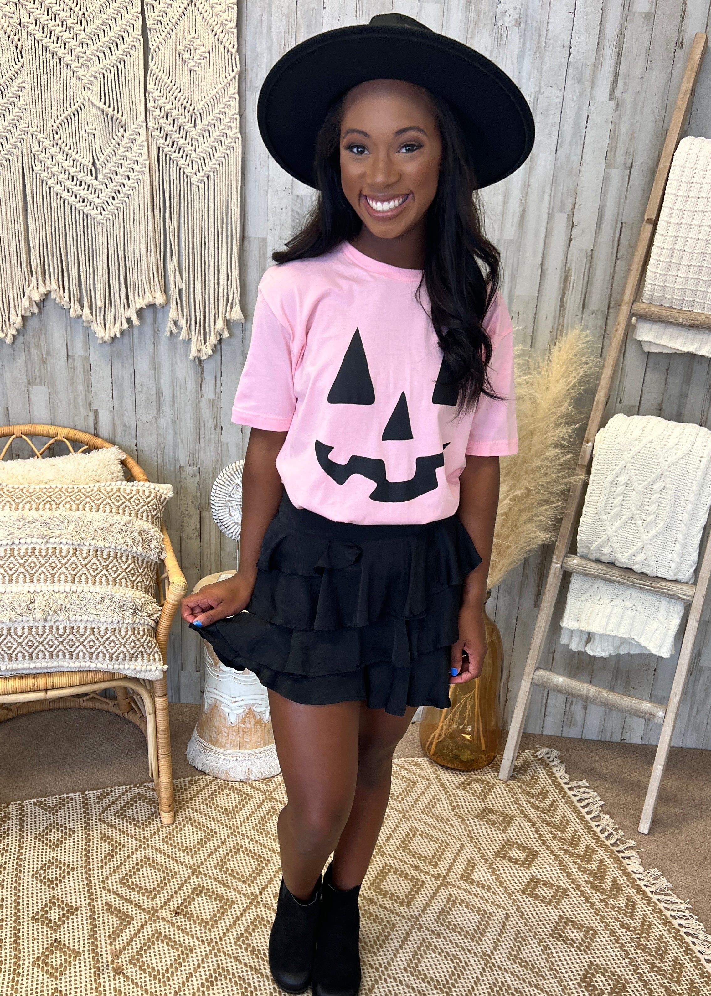 Pink Jack O Lantern Tee-Shop-Womens-Boutique-Clothing