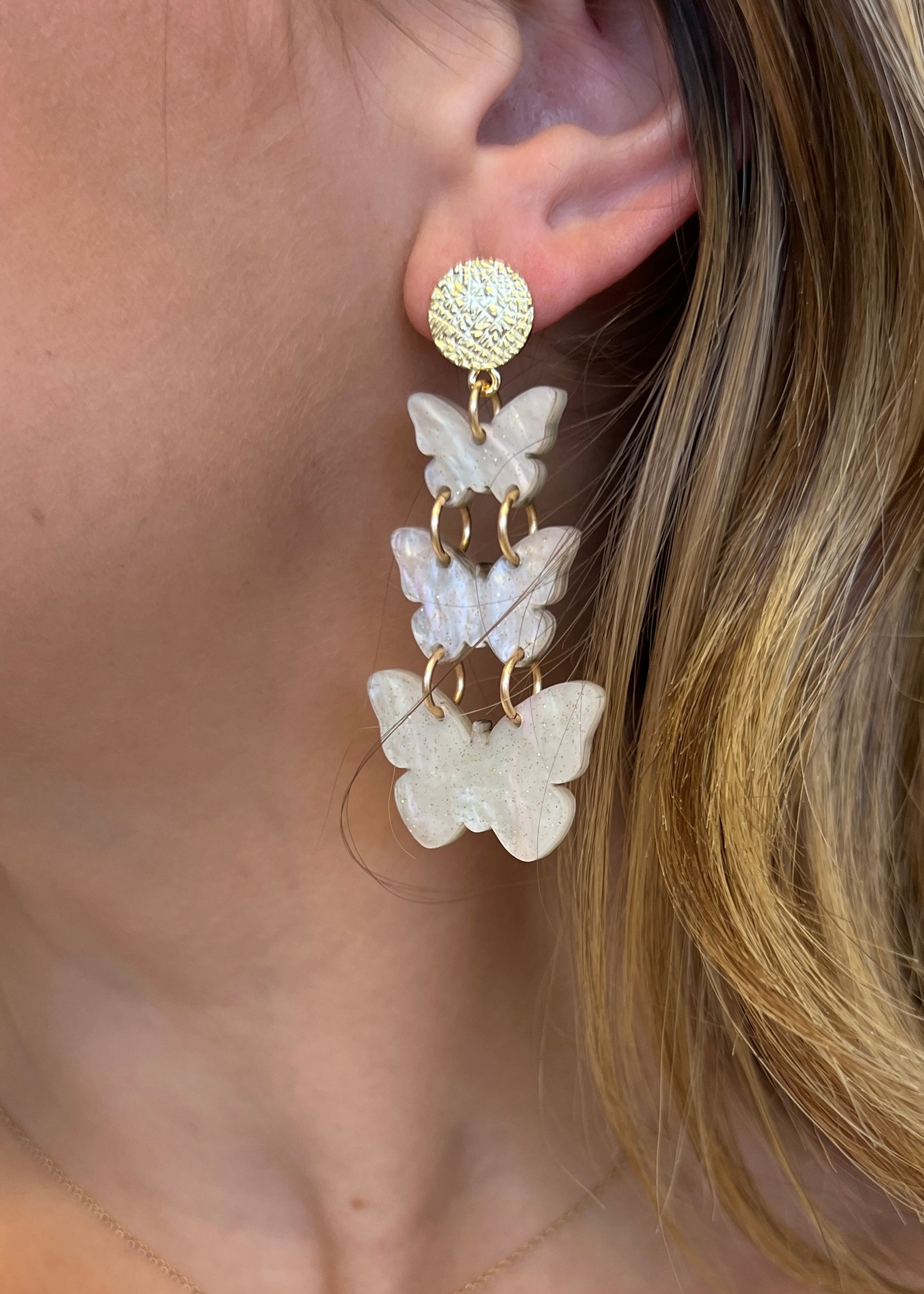 Give Me Butterflies White Earrings-Regular-Shop-Womens-Boutique-Clothing