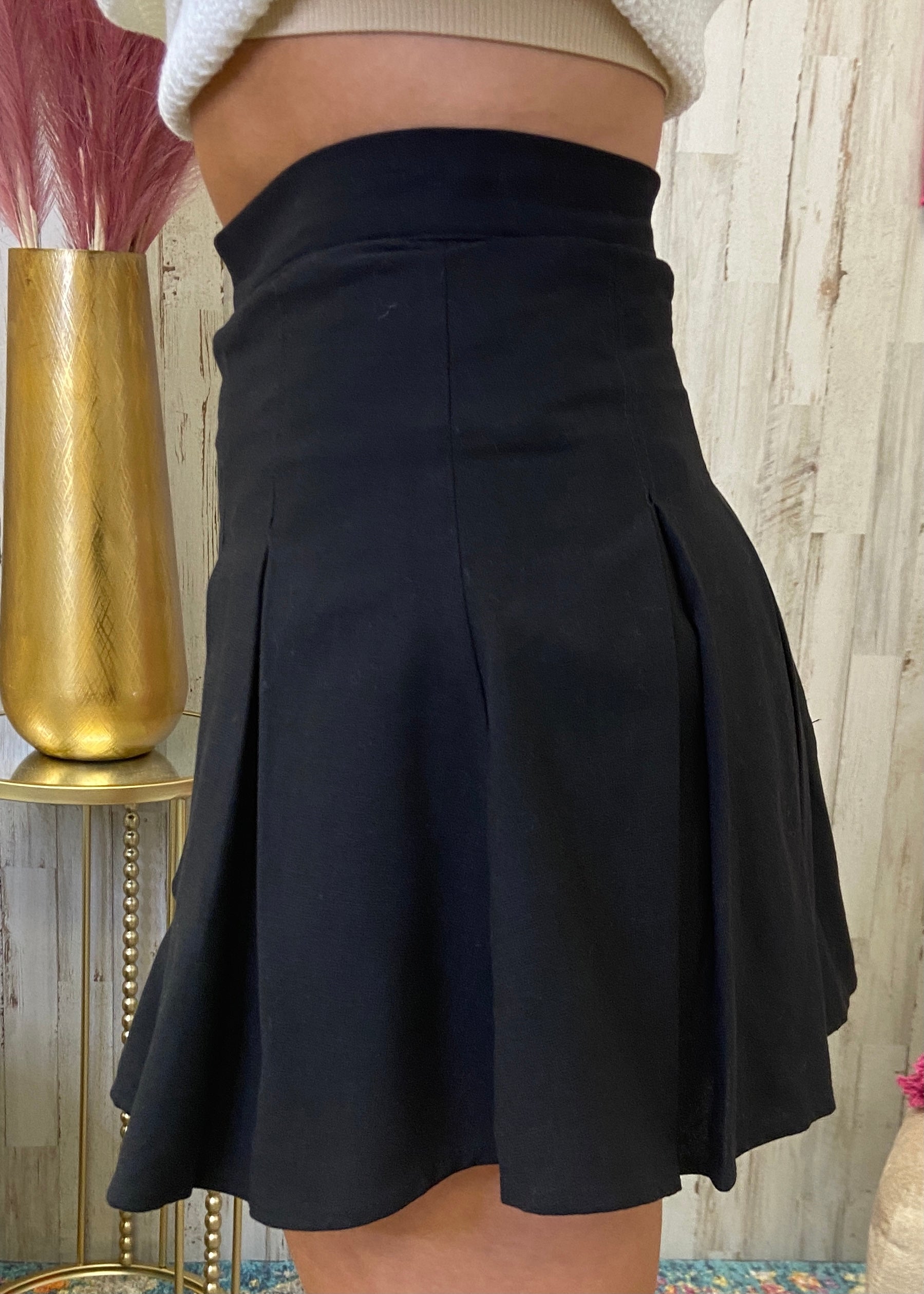 Midday Stroll Black Pleated Skirt-Shop-Womens-Boutique-Clothing