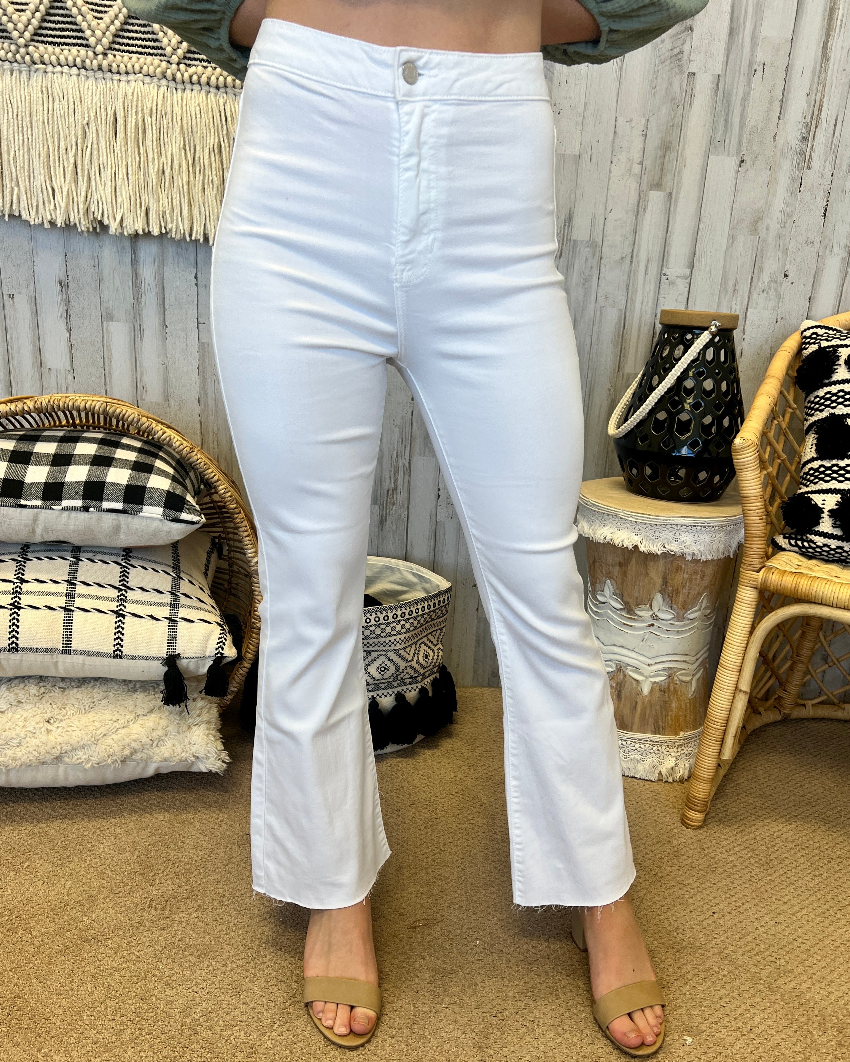 So They Say White High Rise Crop Flare Jeans-Shop-Womens-Boutique-Clothing