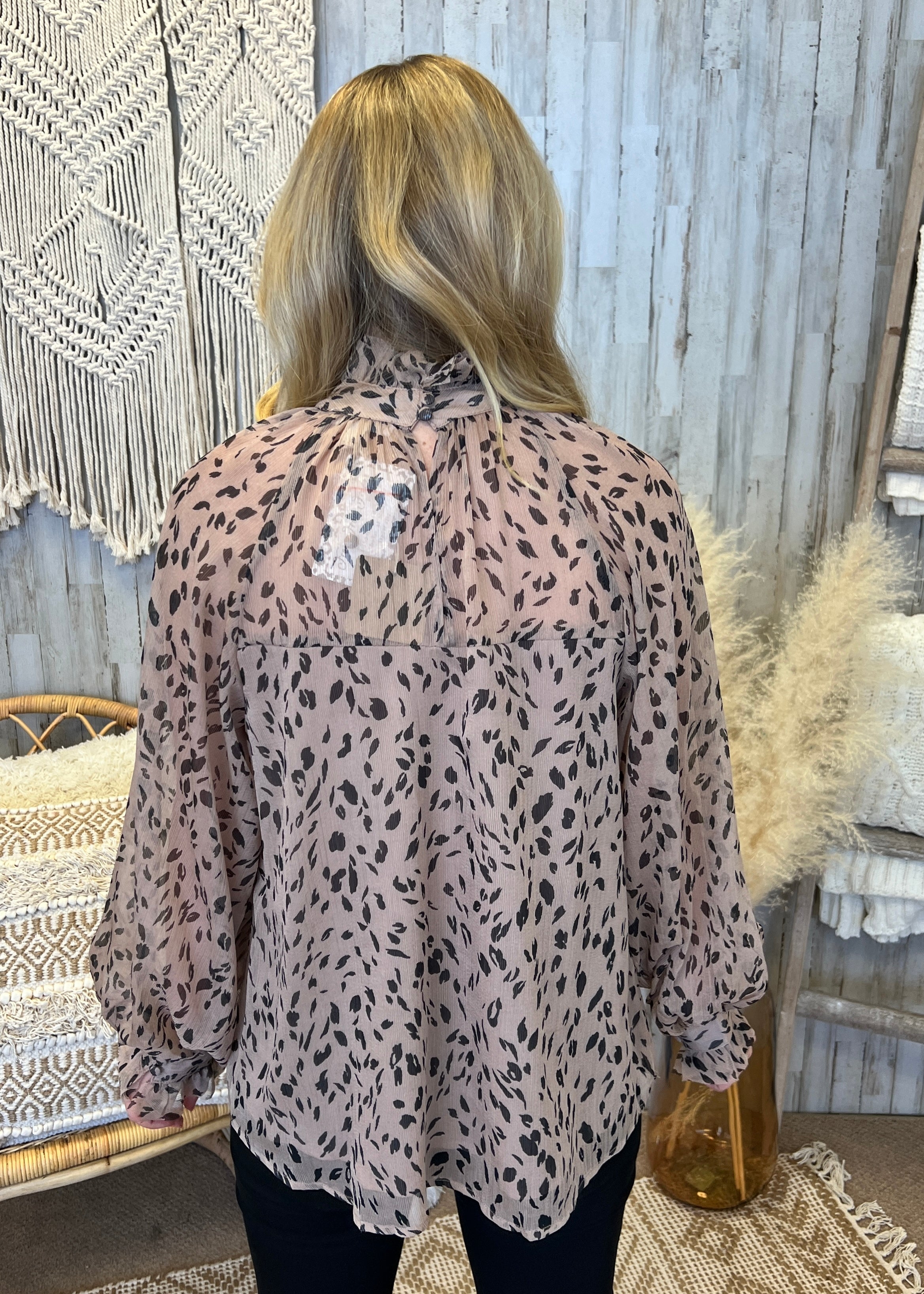 Where You Left Me Mocha Multi Leopard Print High Neck Top-Shop-Womens-Boutique-Clothing