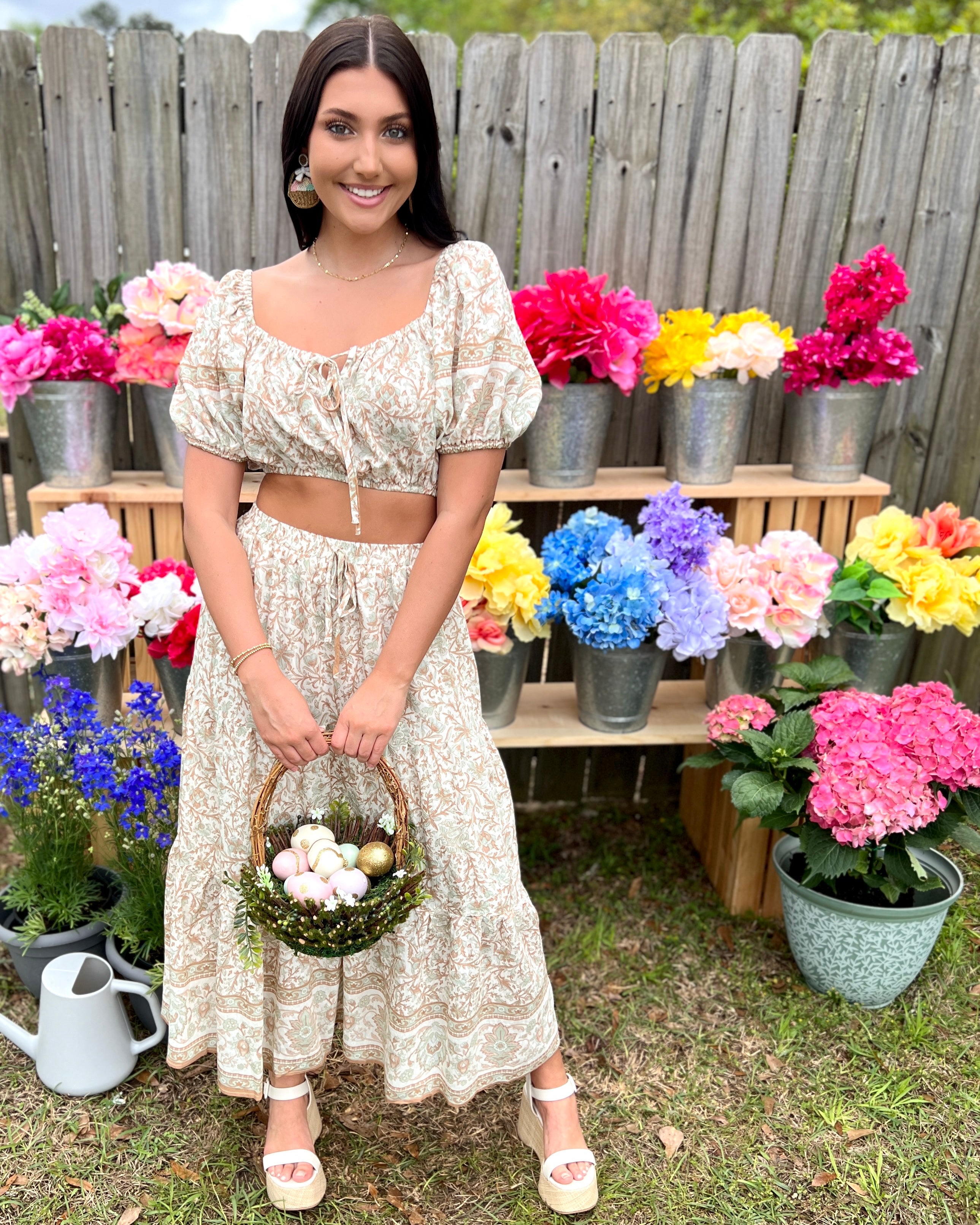 Who I Am Inside Sage Puff Sleeve Crop Top