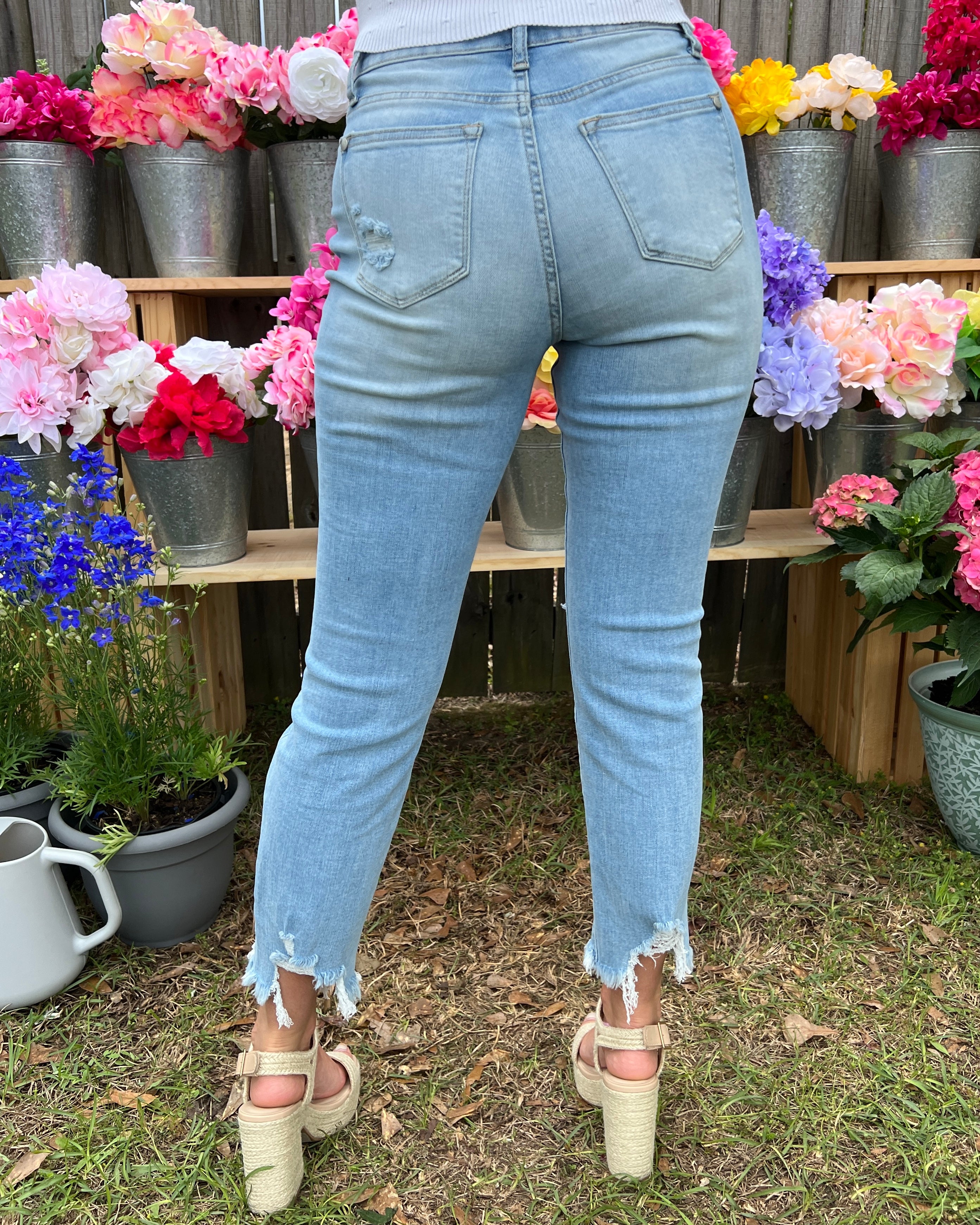 Nice Melody Light Denim Mid Rise Distressed Boyfriend Jeans-Shop-Womens-Boutique-Clothing