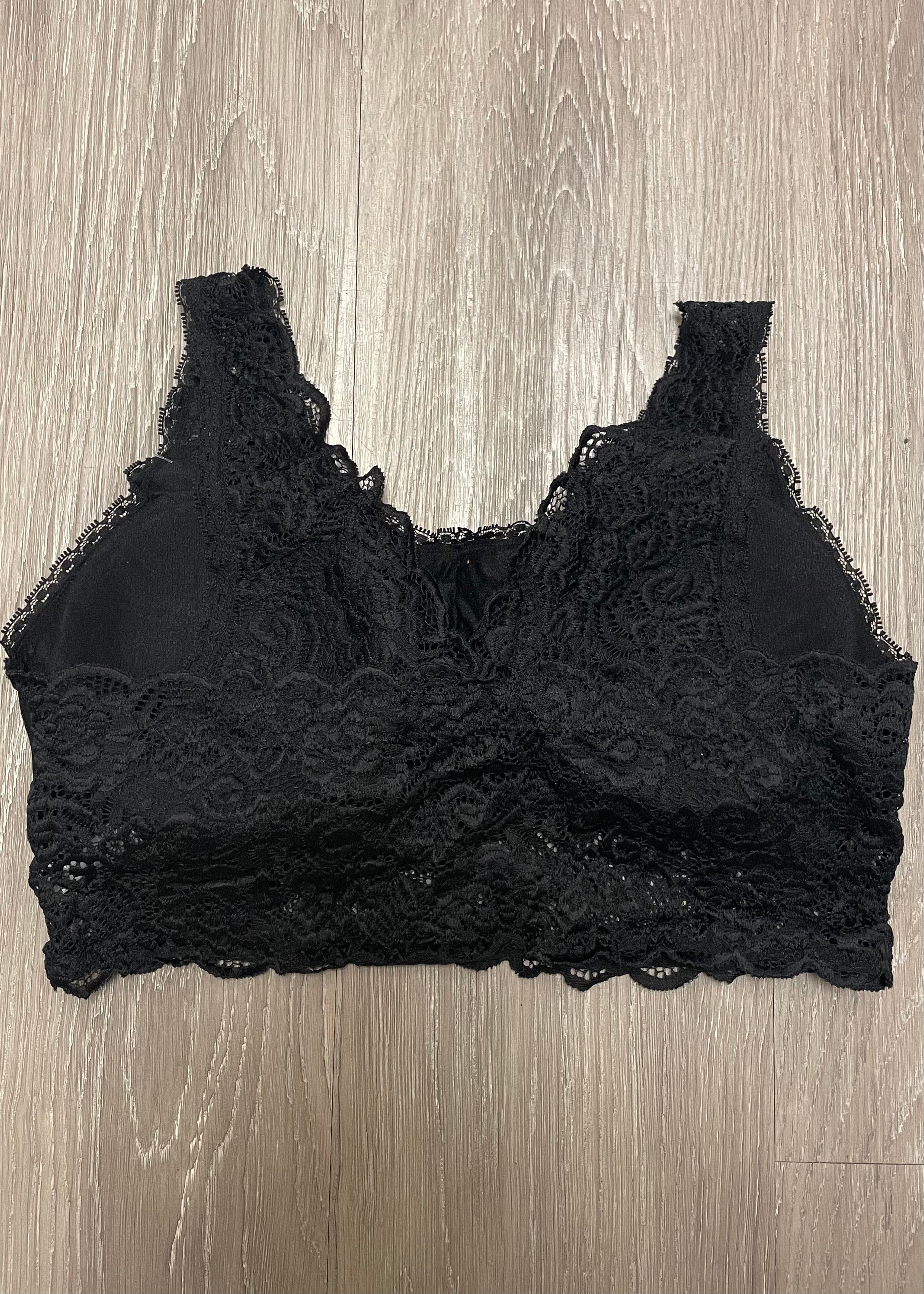 Black Two Tone Lace Bralette  Online Boutiques – Saved by the Dress