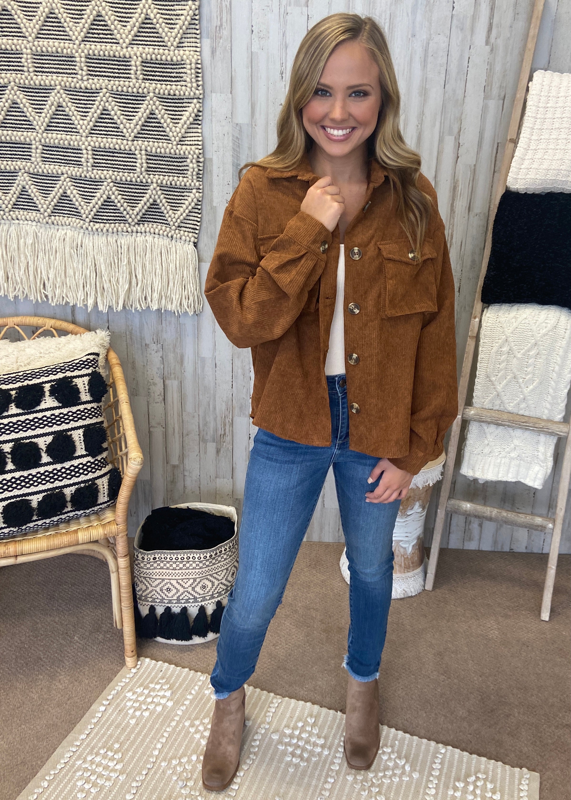 Legacy Of Style Brown Corduroy Shacket-Shop-Womens-Boutique-Clothing