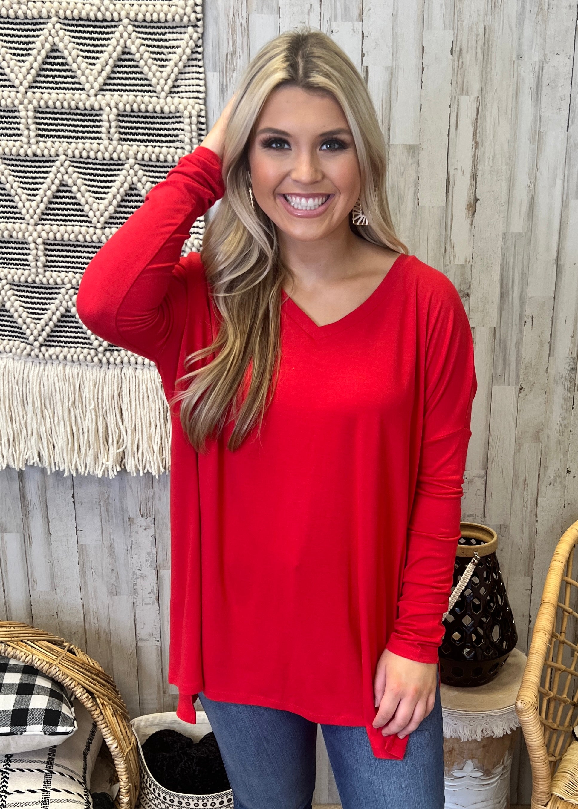 My Last Chance Ruby V-Neck Top-Shop-Womens-Boutique-Clothing