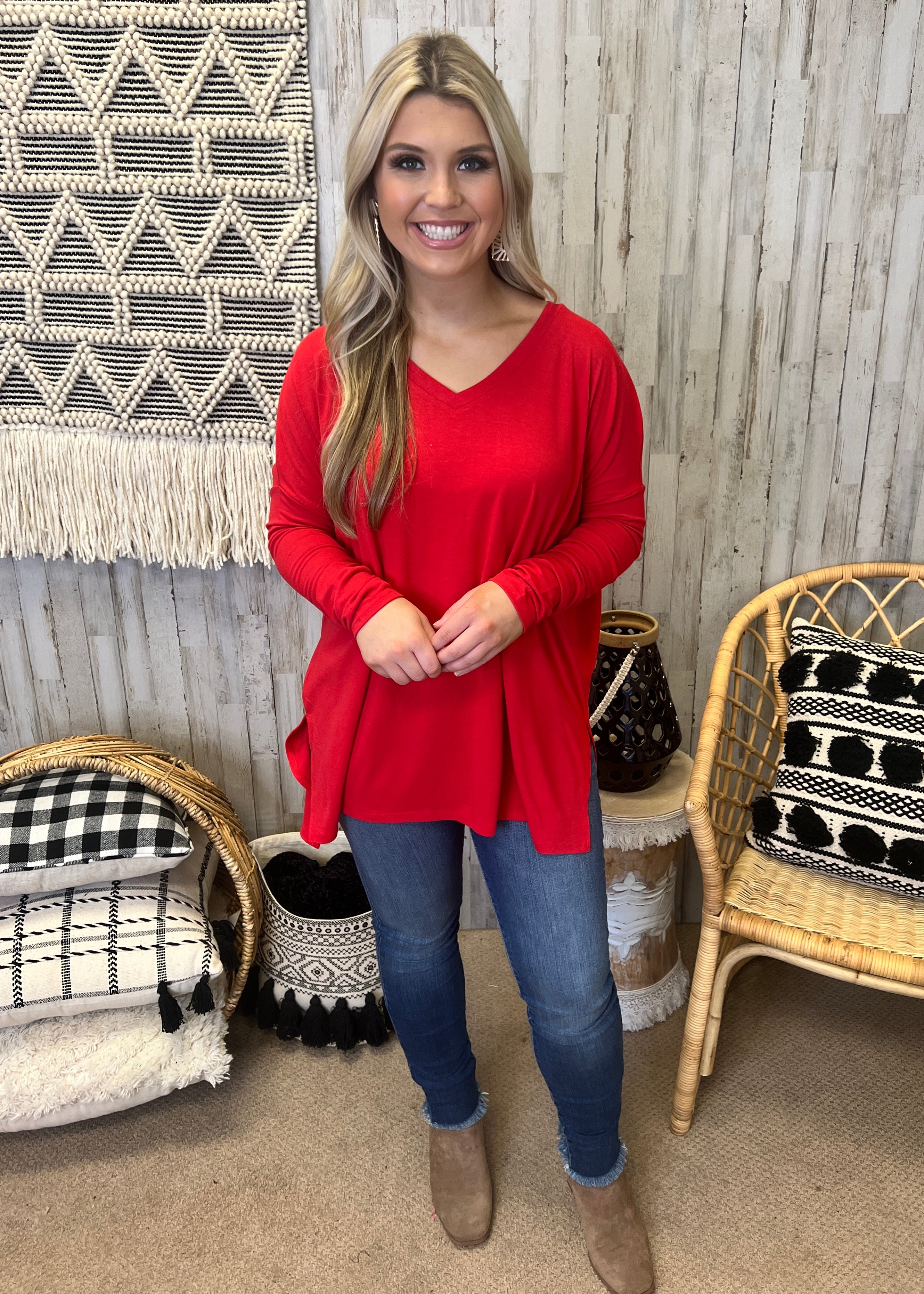 My Last Chance Ruby V-Neck Top-Shop-Womens-Boutique-Clothing