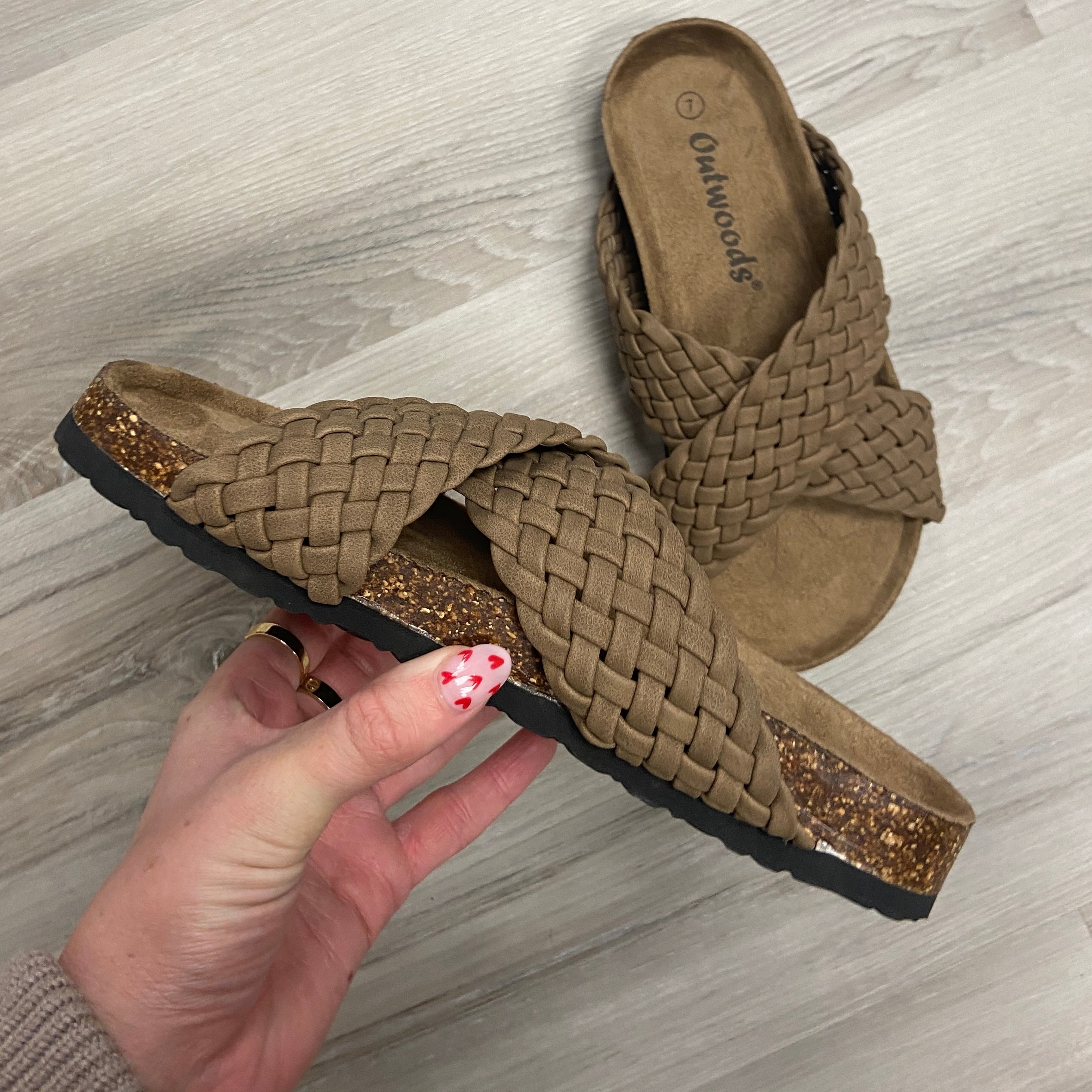 Tanner Taupe Woven Slides-Shop-Womens-Boutique-Clothing