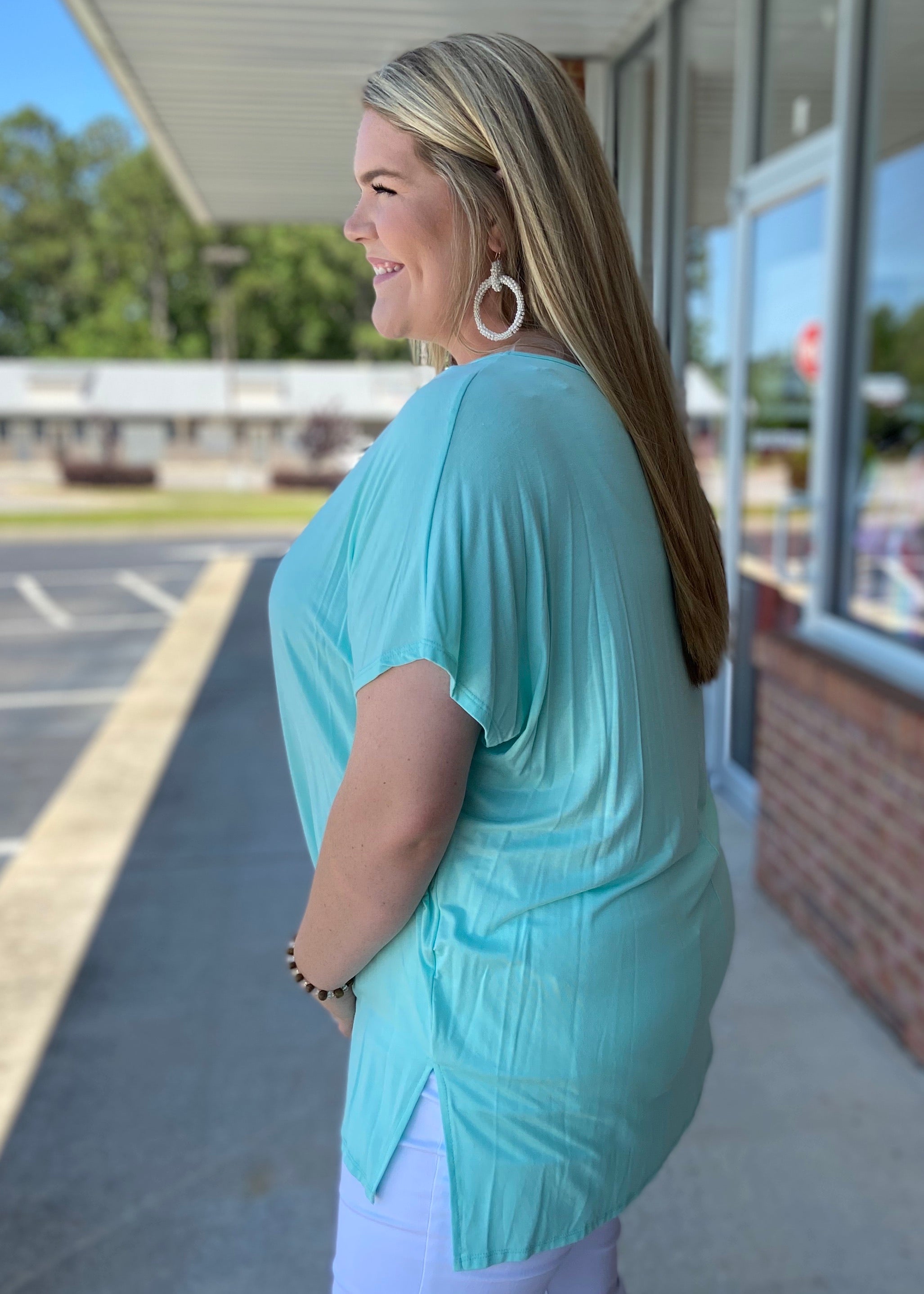 Anything But Basic Mint Plus Size Top-Shop-Womens-Boutique-Clothing