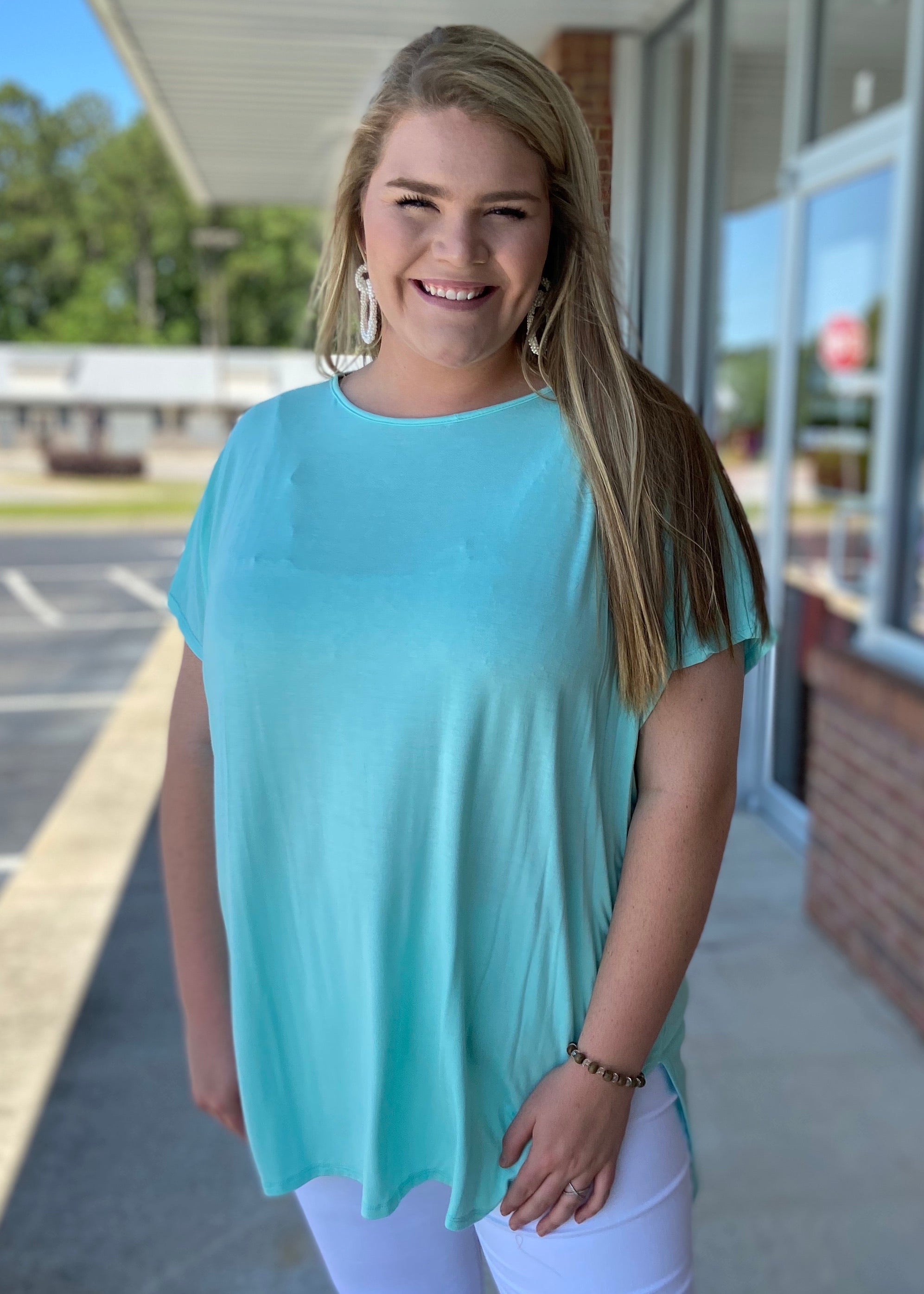 Anything But Basic Mint Plus Size Top-Shop-Womens-Boutique-Clothing